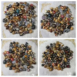 100pcs/lot natural old agate dzi variety of rare patterns weathering patterns men's women's styles DIY into necklace pendants