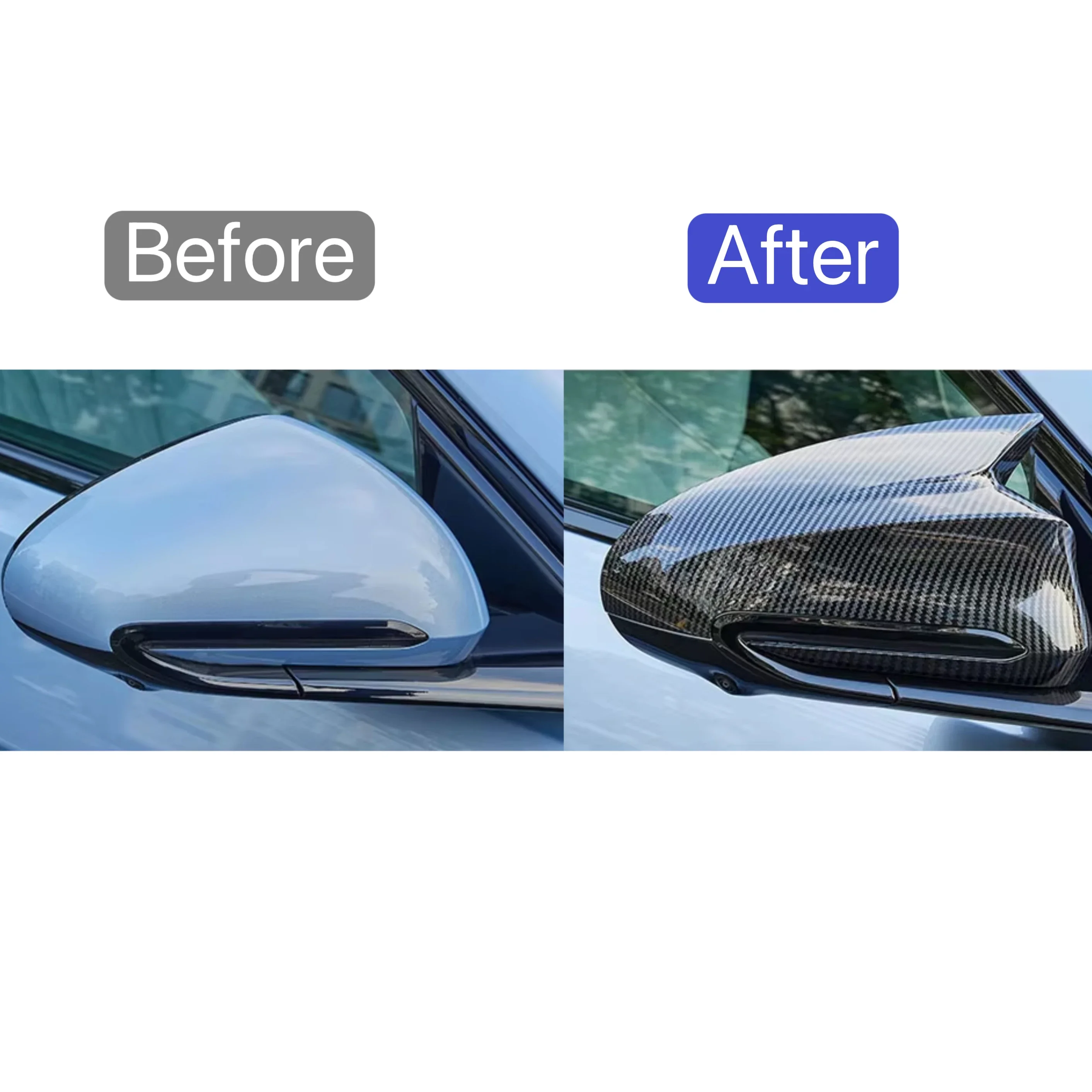 For Byd Seal Atto 4 Ev/Dmi HAIBAO2022 2023 2024 2025 Car Side Rearview Mirror Cover Wing Cap Trim Accessories OX Horn Style