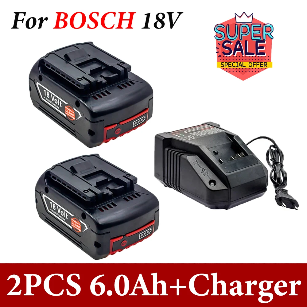 

For Bosch 18V Rechargeable Li-Ion Battery Power Tool Backup 6000mah Portable Replacement for BOSCH 18V Battery BAT609 18V6.0Ah