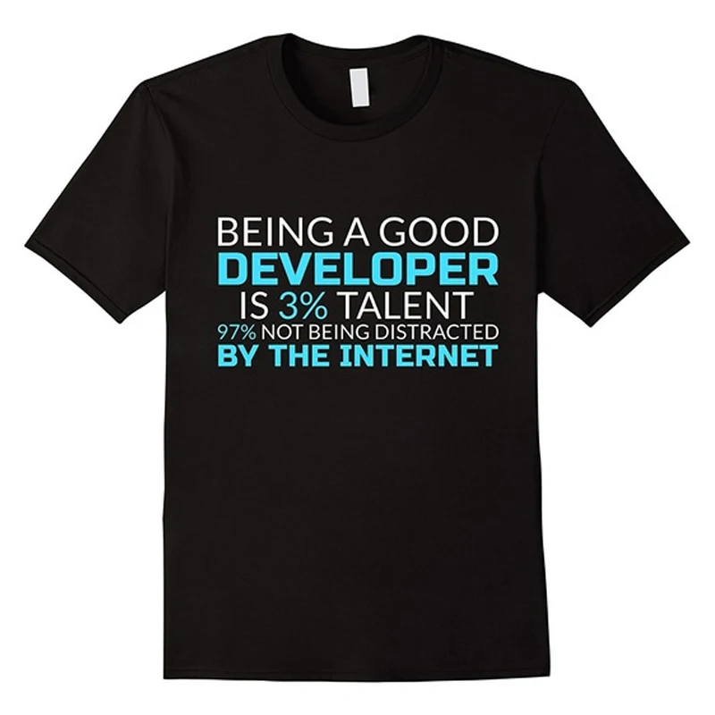 Good IT Developer Funny T-shirt Short Sleeve O-Neck Quality Printed 100% Cotton European Size  invincible