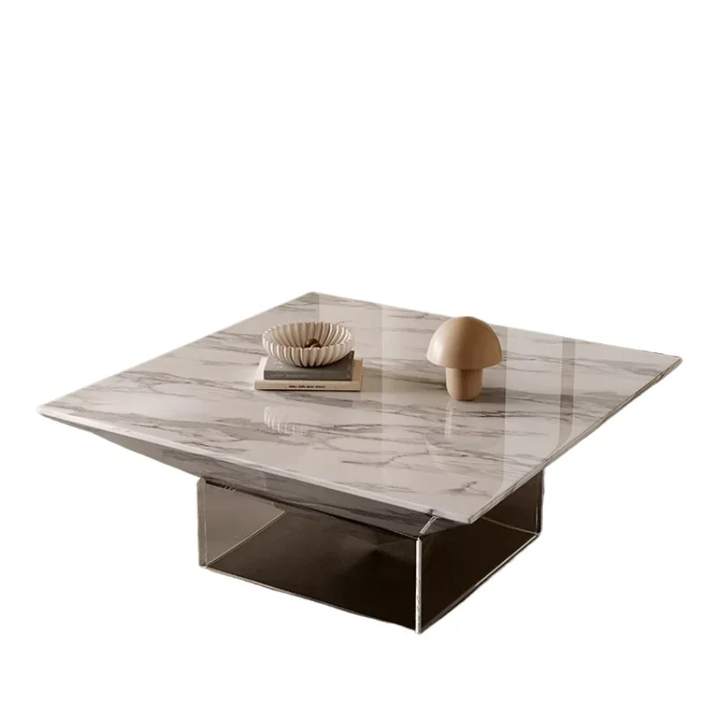 Italian minimalist marble pattern Louvre coffee table designer new special-shaped Nordic acrylic coffee table
