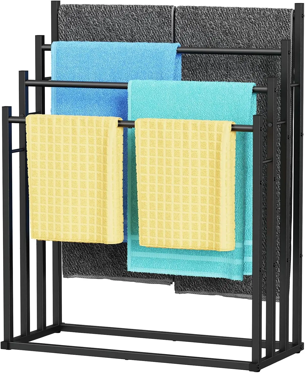 

Racks for Bathroom, 4 Tier Wide Drying Rack Outdoor, Free Standing Rack, Pool Blanket Stand and