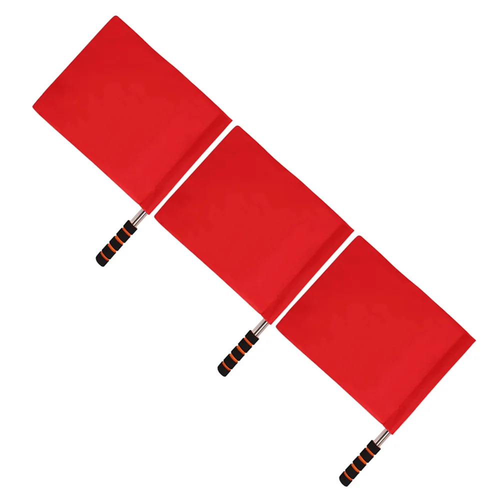 

3Pcs Sports Signal Flags Red Warning Flags Racing Football Basketball Traffic Safety Use Soccer Referee Flag