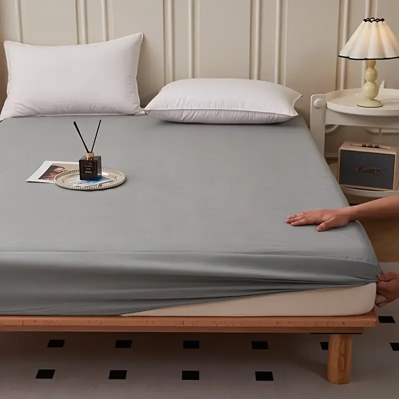 1 Stück weiches und atmungsaktives, wasserdichtes Spannbetttuch für Schlafzimmer, Matratzenbezug mit tiefem Taschen für alle Jahreszeiten – Detail 5