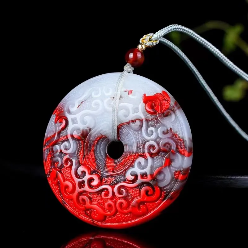 

Natural Hetian Jade Retro Ruyi Auspicious Cloud Peace Pendant Exquisite Mascots Fashion Fine Jewelry Best Selling Holiday Gift