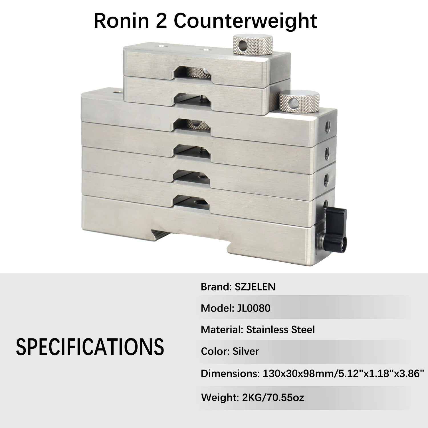 DJI RONIN2 Stabilizer Counterweight Component, WeigHing 2kg, Made of Stainless Steel Material