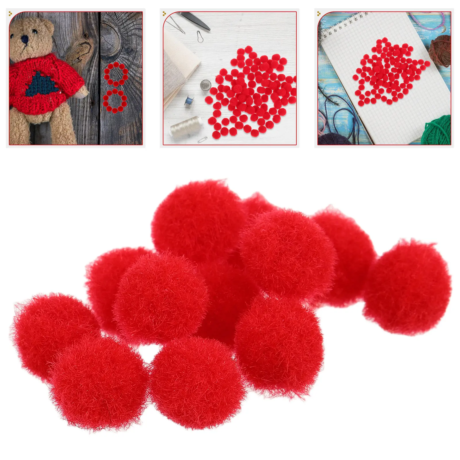 100pcs Assorted Color Mini Pom Poms Polyester for Crafts, Sewing, Embroidery, Party Decor & Preschool Activities
