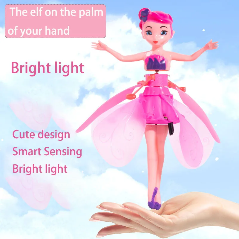 Flying Doll Dancing Toys Funny Flying Toy Luminous Simulation Helicopter Gesture Induction Machine Rotating Children's Toy Gifts