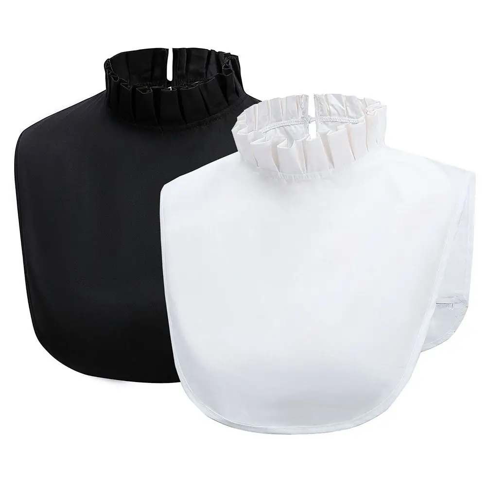 

Съемный воротник-имитация из хлопка с рюшами для одежды: белый, черный, для женщин и девушек