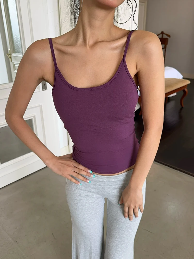 Women's 2026 Fall New Y2K Two‑Piece Outfit, Slim Fit Cropped Half‑Zip Long Sleeve T-shirt +Camisole Tank Top With Built‑In Bra