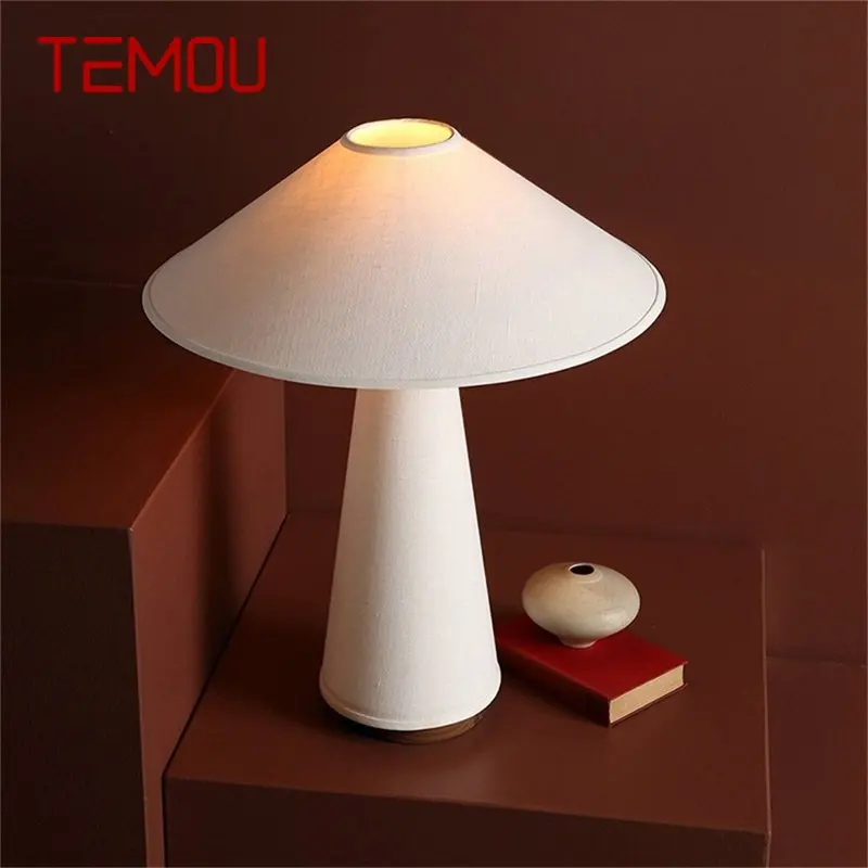 

TEMOU Creative Mushroom Table Lamp Contemporary Nordic Desk Light LED for Home Bedroom Decoration