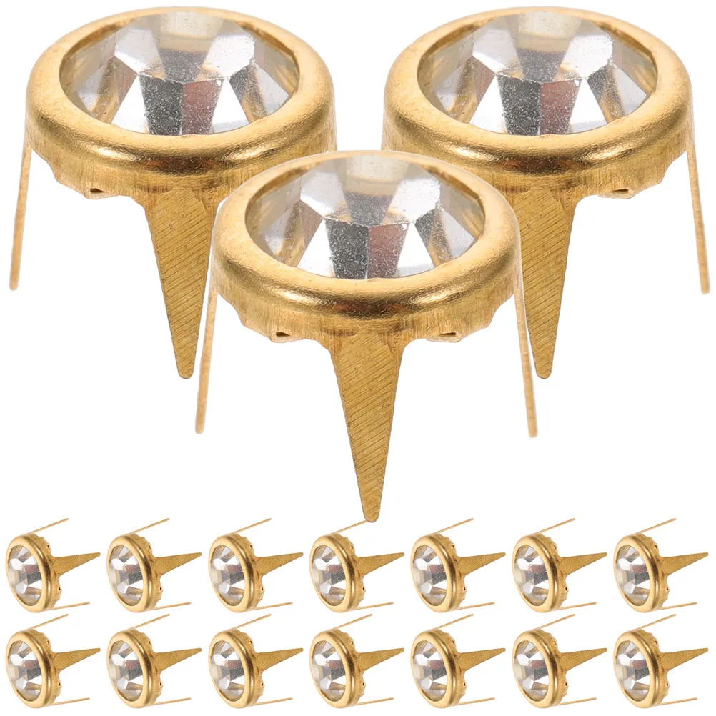 

50 Pcs Diamond Rivets Decorative Spikes Clothing Claw Studs for Suitcase Bag Diy Crystal Rhinestones Brads