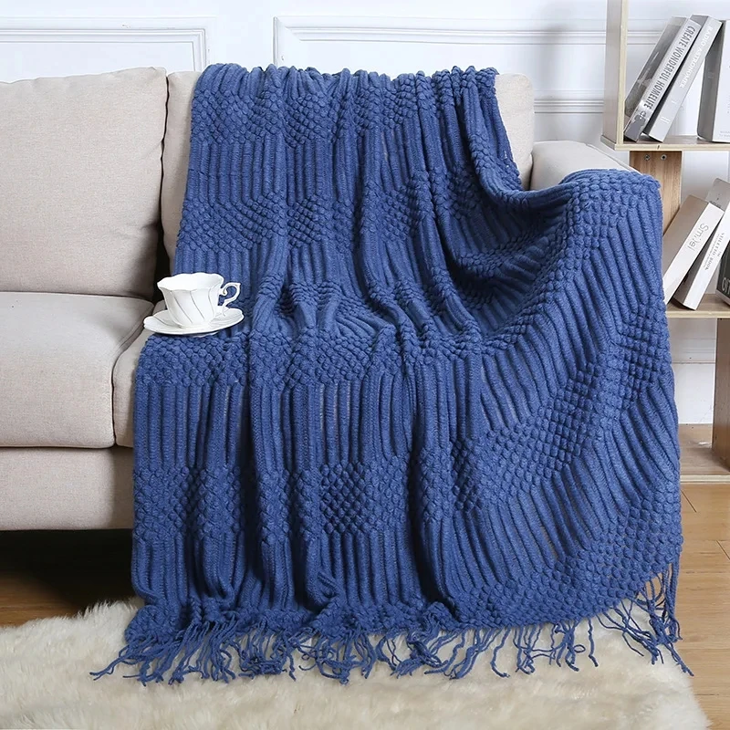 Nordic Style Knitted Throw ToddlerSwaddler  Student Dormitory Blanket Plaid Newborns Beach Chair Sofa Bedspread Home Decor