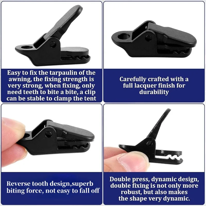 10/20/30/50 قطعة مقاطع خيمة قوية يندبروف خيمة المظلة المشبك خيمة حبل قابل للتعديل مشبك التمساح المشبك كليب للتخييم في الهواء الطلق