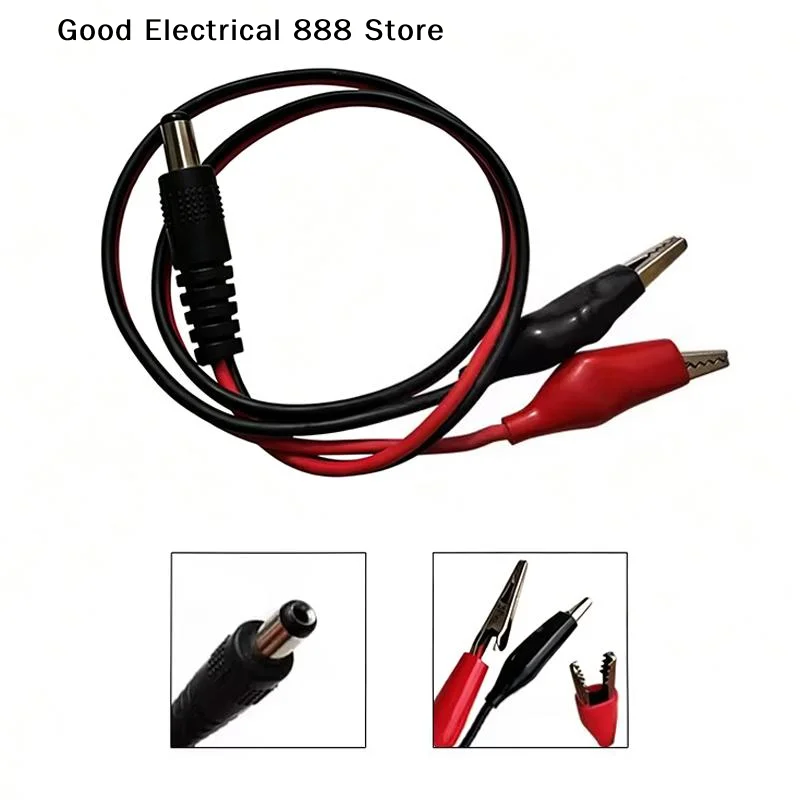【G】2 Alligator Clip To 1 Male Or Female DC Power Plug Connector Adapter DC 5.5*2.1mm Clips Crocodile Test Leads - view 3