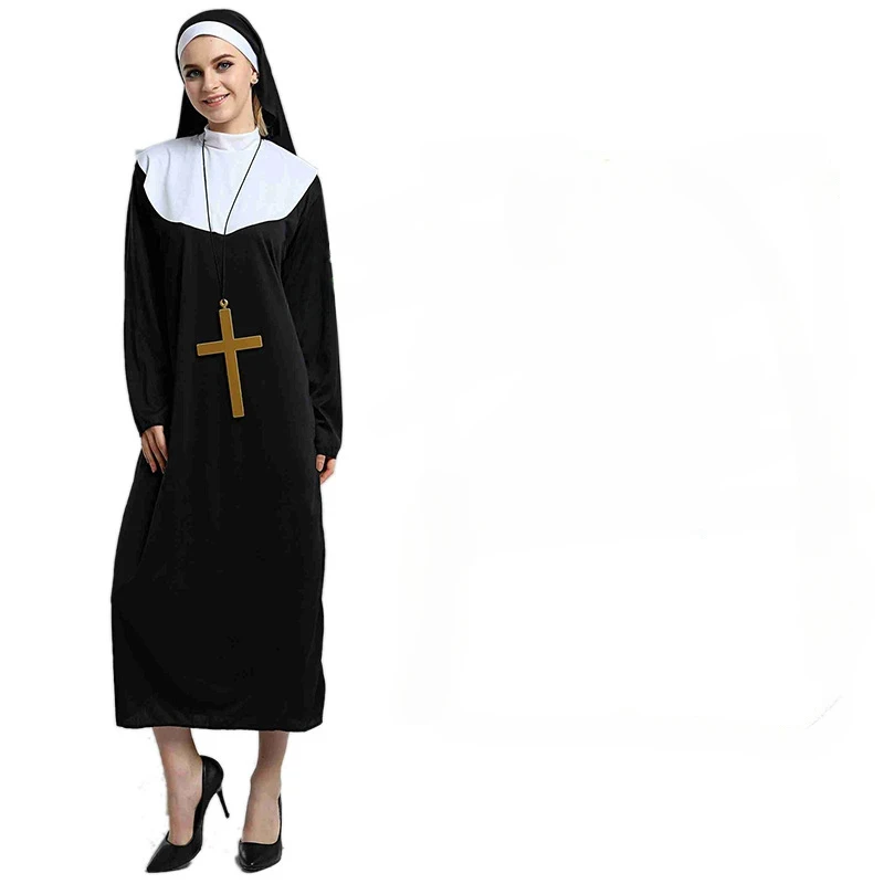 European and American Cos Female Nun Robe Party Character Costume Drama Stage Performance Halloween Costumes for Women