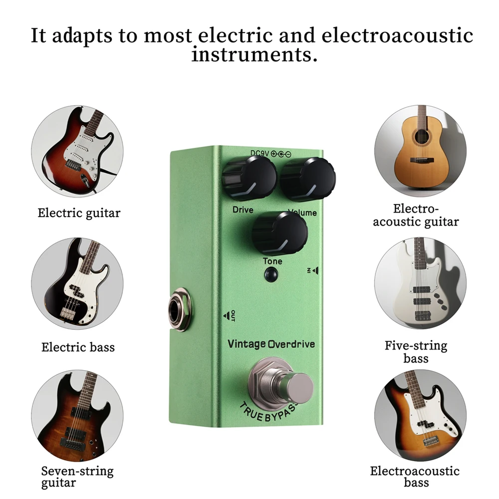 E-Gitarren-Pedal Vintage Overdrive/US Dream/Classic Chorus/Vintage Phase/Tremolo/Analog Delay/Digital Delay/Ultimate Drive – Detail 8
