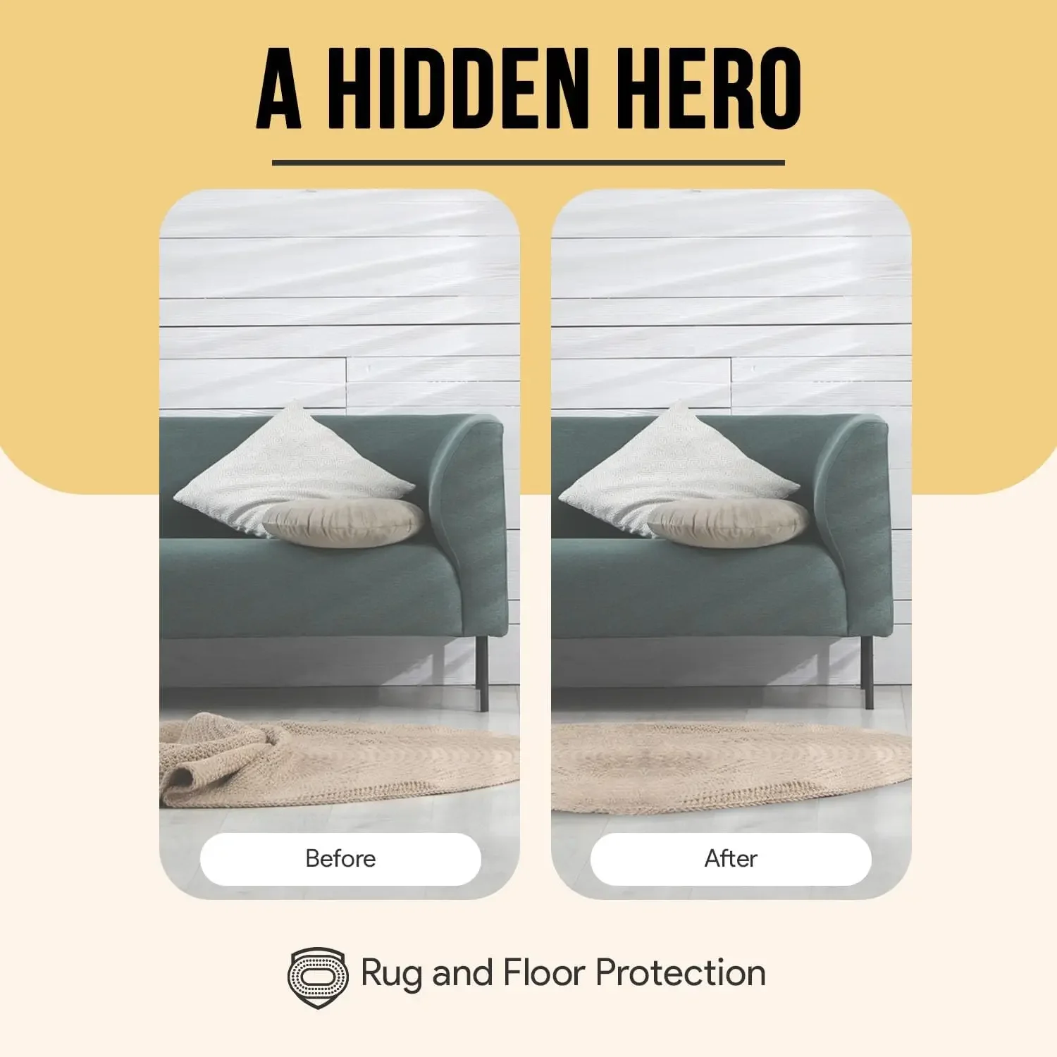 Rutschfestes Teppichpolster, 4 x 6 Fuß, 4/25 Zoll dickes, mit Filz gepolstertes Gummi-Teppichgreiferpolster