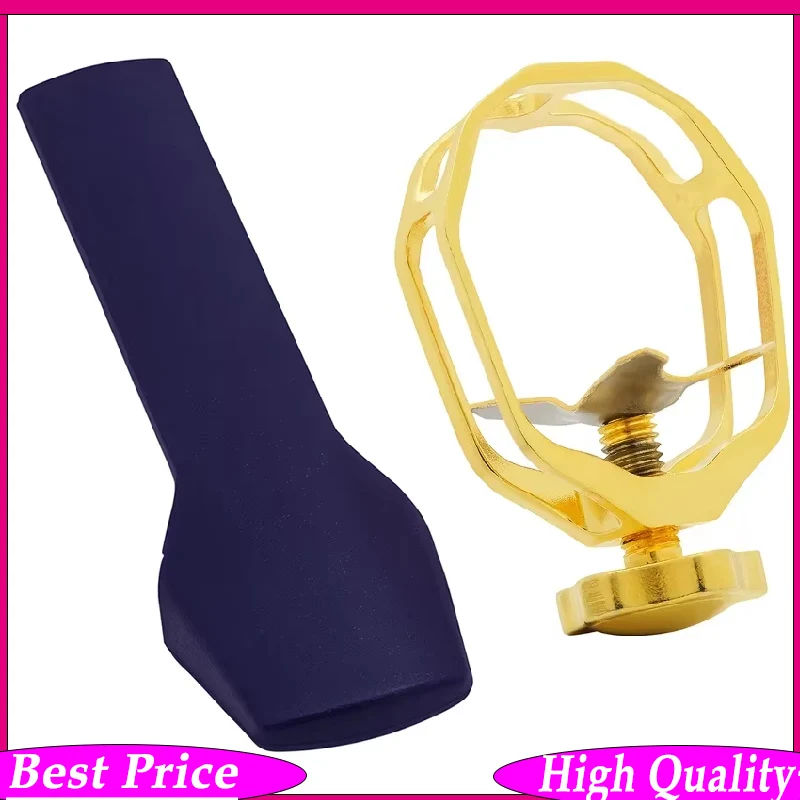 Alto Saxophone Metal Headjoint Bare Copper Skeleton Clip + Protective Cap Saxophone Headjoint Clip Woodwind Accessories Parts