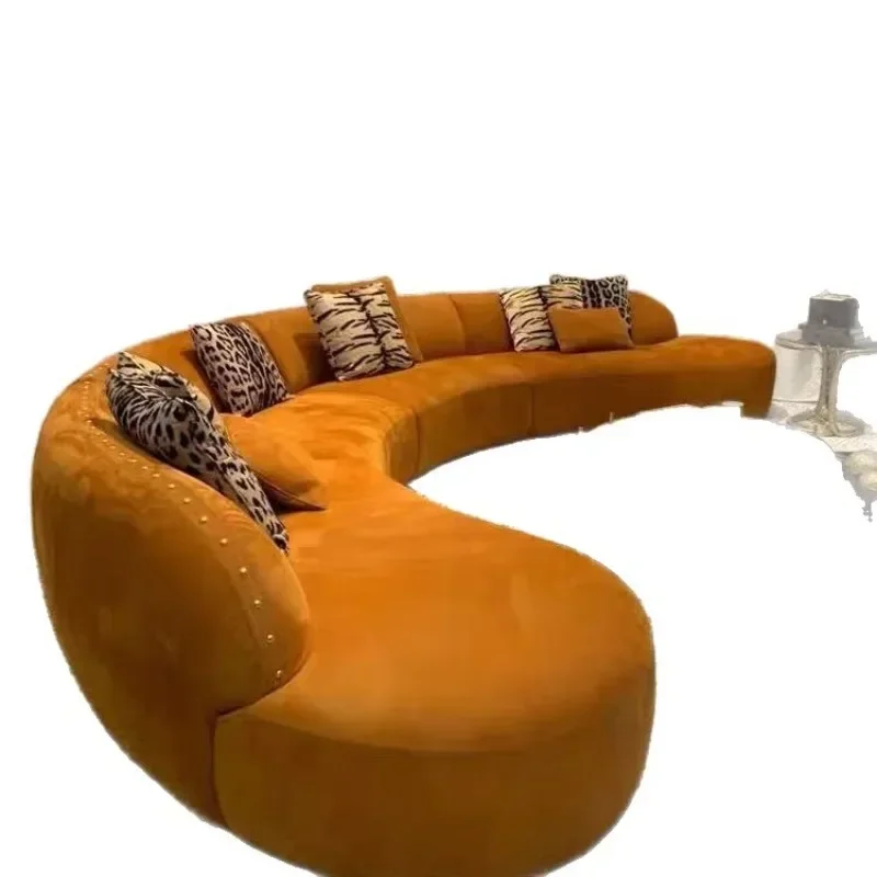 Fabric arc Nordic hotel lobby, leisure villa living room designer multi-person sofa