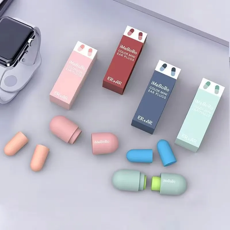 1/4pairs Noise Prevention Capsule Soundproof Earplugs Noise-Reducing Sleeping Learning Earplugs Sponge Noise-Canceling Earplugs