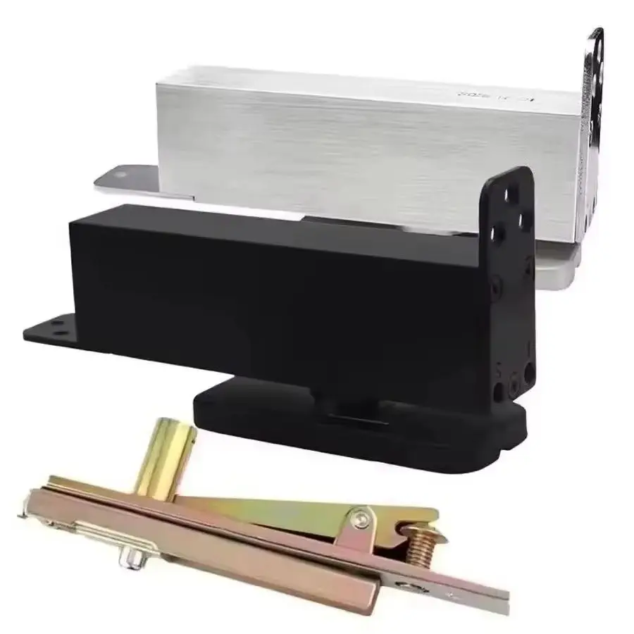 Large 2Sets Heavy Door Pivot Hinge 360° Rotary 90° Positioning Hydraulic Buffer Floor Spring Hinge Hidden Soft Close Door Hinges