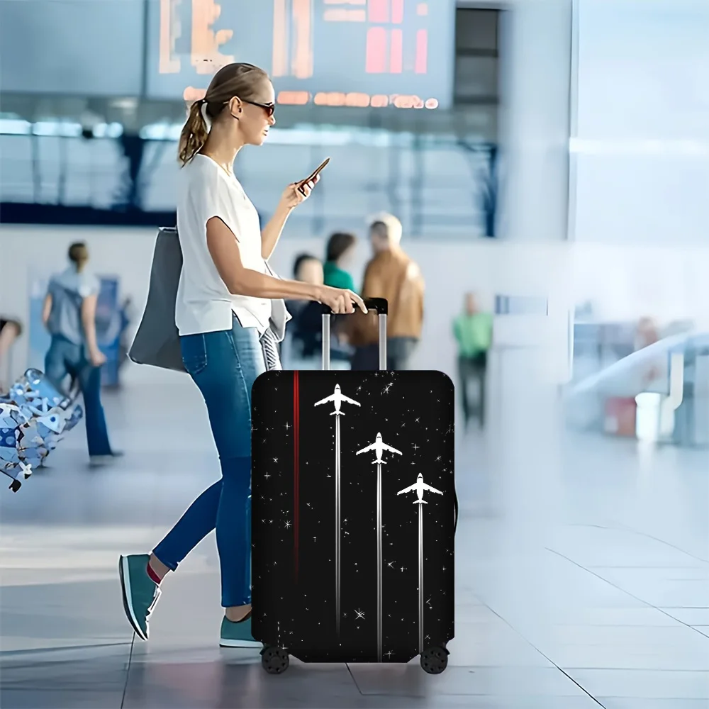 

1 PC Airplane Print Luggage Cover for Luggage Cases 18 – 32 Inches; Dust and Resilient Travel Accessories to Protect Your Tru