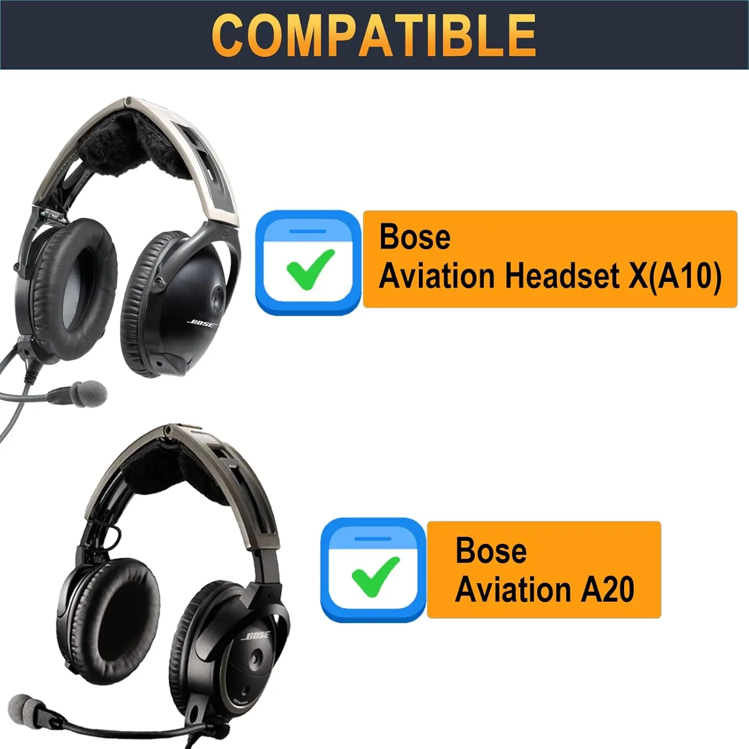 Сменные амбушюры A20 для Bose Aviation A20, амбушюры, совместимые с гарнитурой Bose Aviation X A10 A20, прочная кожа