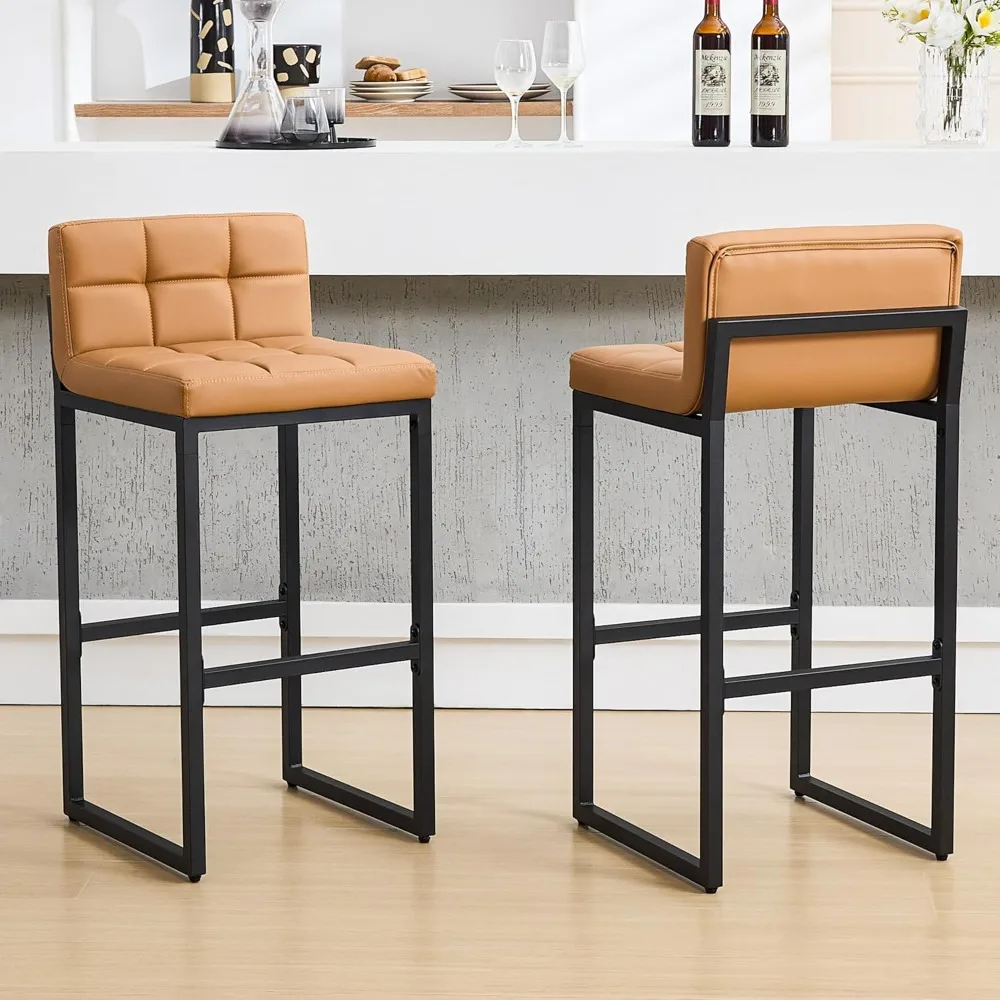 

Bar Height Bar Stools Set of 2, Tall Counter Stool Barstools with Back, 30-inch Seat Height Island Stools Comfortable Bar Chairs