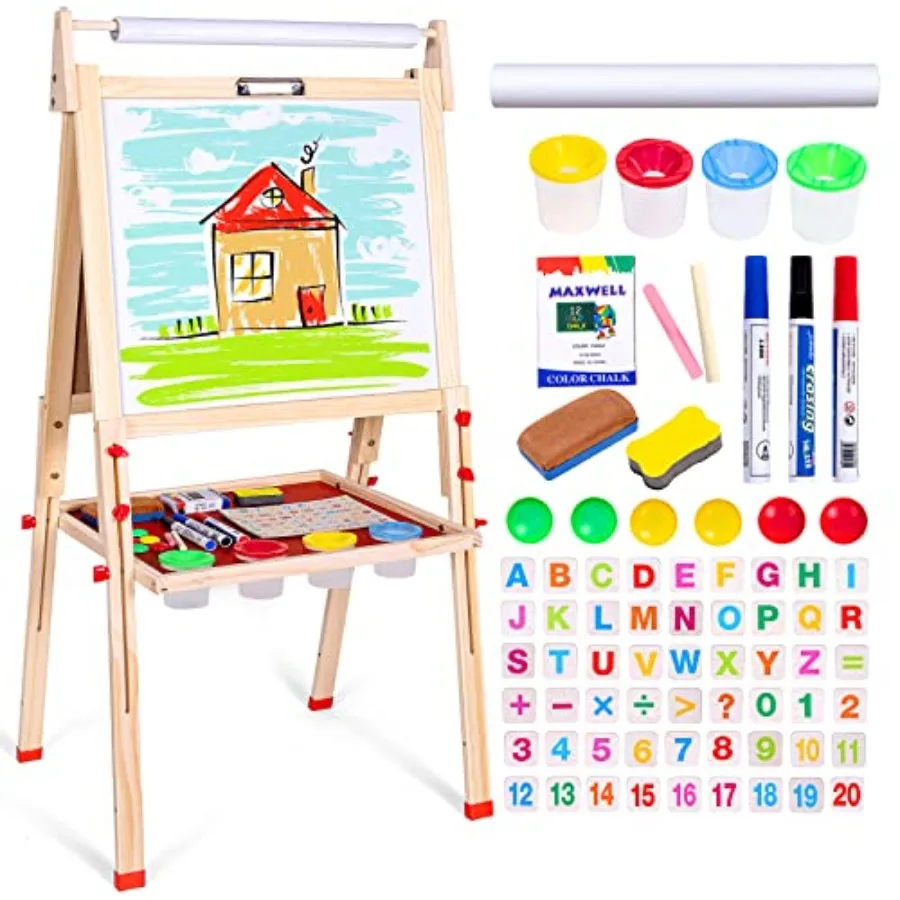 

Easel Child Easel with Paper roll Double Sized Blackboard Chalkboard