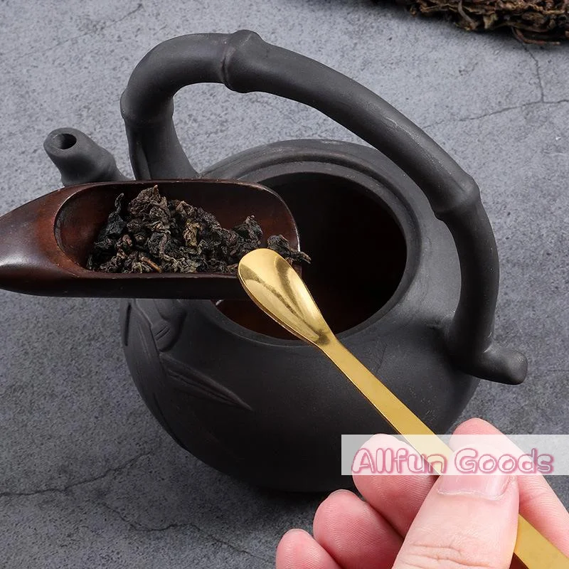 Stainless Steel Tea Needle Stick Gold Silver Matcha Spoon Tea Scoop Tea Ceremony Teaware Kitchen Tool Cleaning Pot Measuring Tea