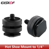 1/4 Hot Shoe Mount Holder Dual Nut Cold Shoe Adapter Bracket For Double-Layer Camera Hot Shoe Adapter Action Camera Accessories