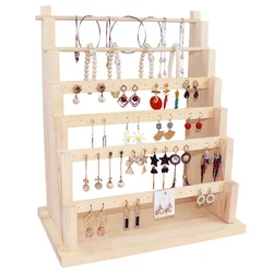 Solid Wood Earring Rack Earnail Hanger Household Ear Clip Paper Jam  Storing Props Bracelet Earrings Jewelry Display Ornaments