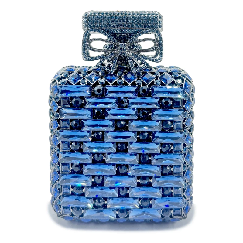 Scent Bottle Unique Women Evening Bag Rhinestone Dinner Bag Banquet Clutch Purse Luxury Designer Handbags Crystal Shiny Bags