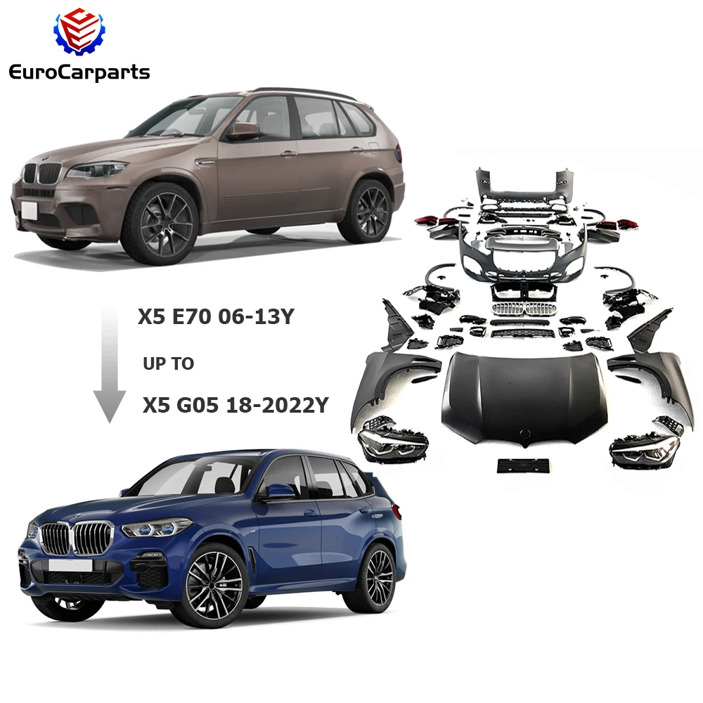 

X5 E70 2006 - 2013 Year Old to New X5 G05 2018-2022 Year MT Body Kit Car Bumper With Head Lights Tail Lights