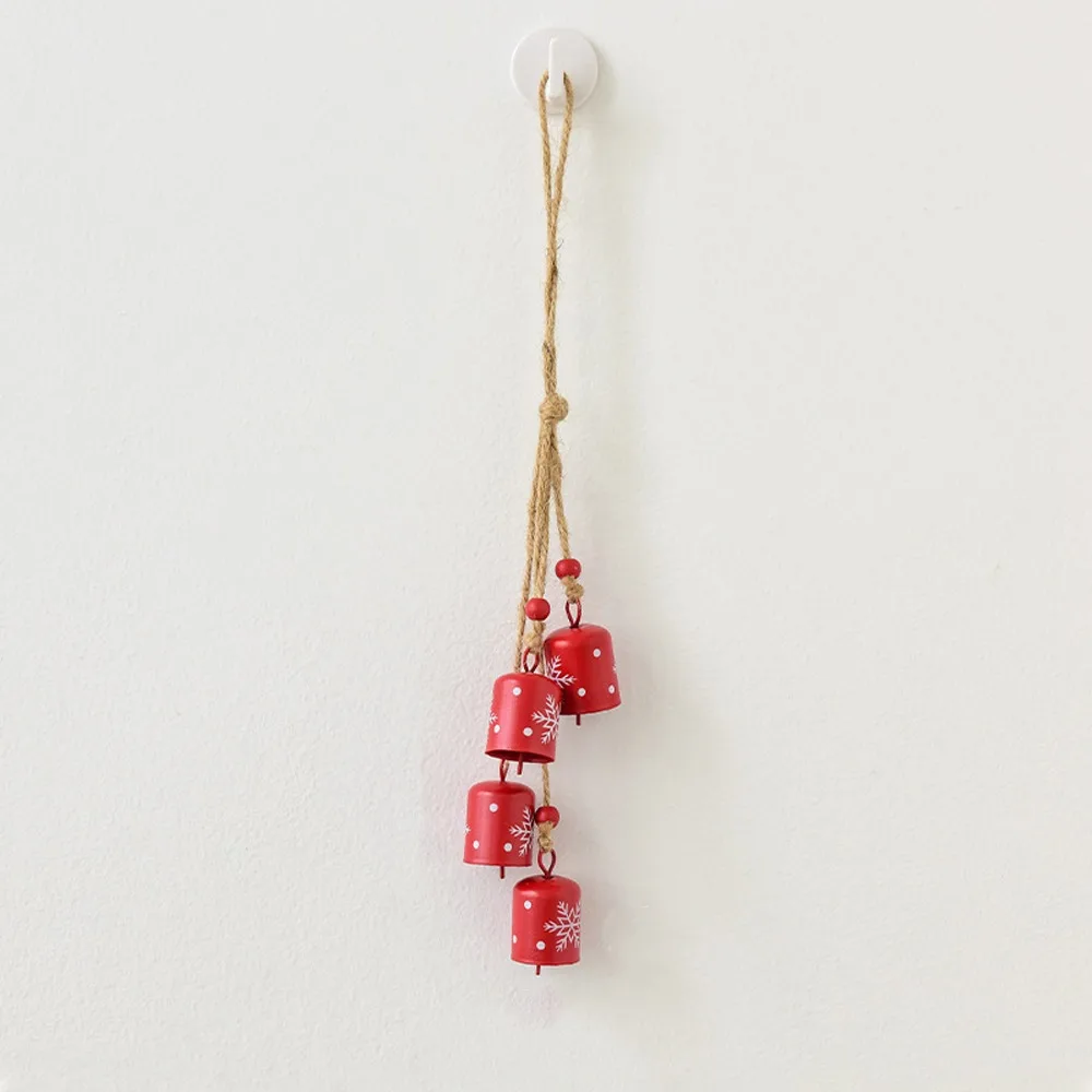 

Vintage Christmas Tree Bells String DIY Charm Snowflake Wall Hanging Bells Iron Art Creative Bells Pendant Home Decoration
