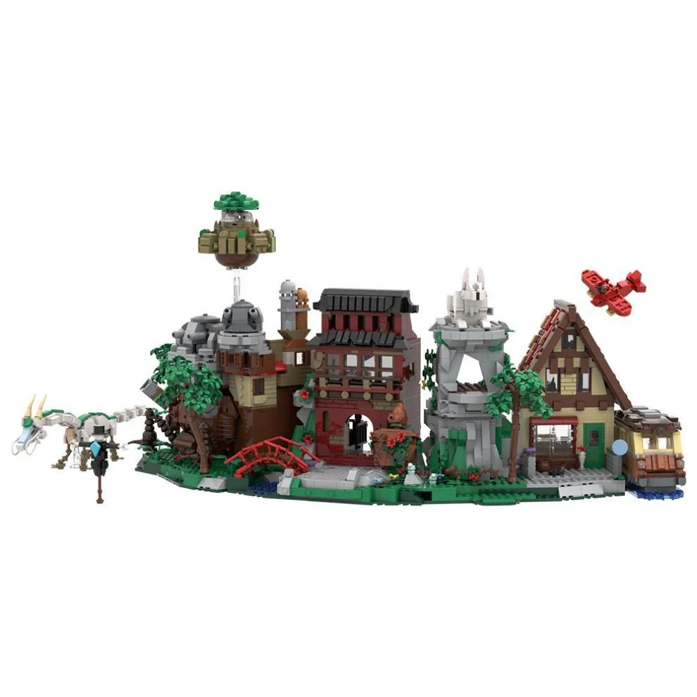 Nowa Kolekcja MOC Modeli Scen Animacyjnych Klasyczny Mobilny Zamek Dom Olejowy Budynki Klocki Puzzle Zabawka DIY Prezent dla Dzieci