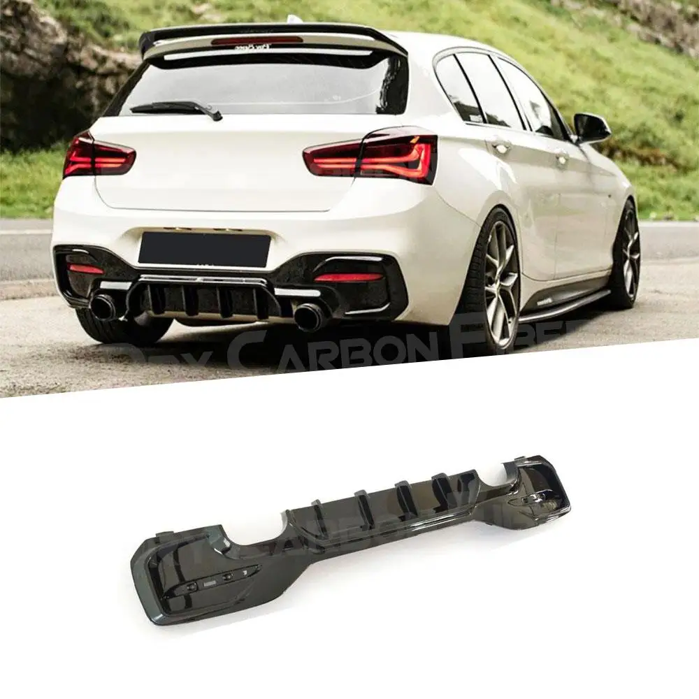 

Carbon Fiber Look Rear Lip Diffuser Spoiler for BMW 1 Series M Sport F20 M135i M140i 2017-2018 ABS Gloss Black Rear Bumper Guard