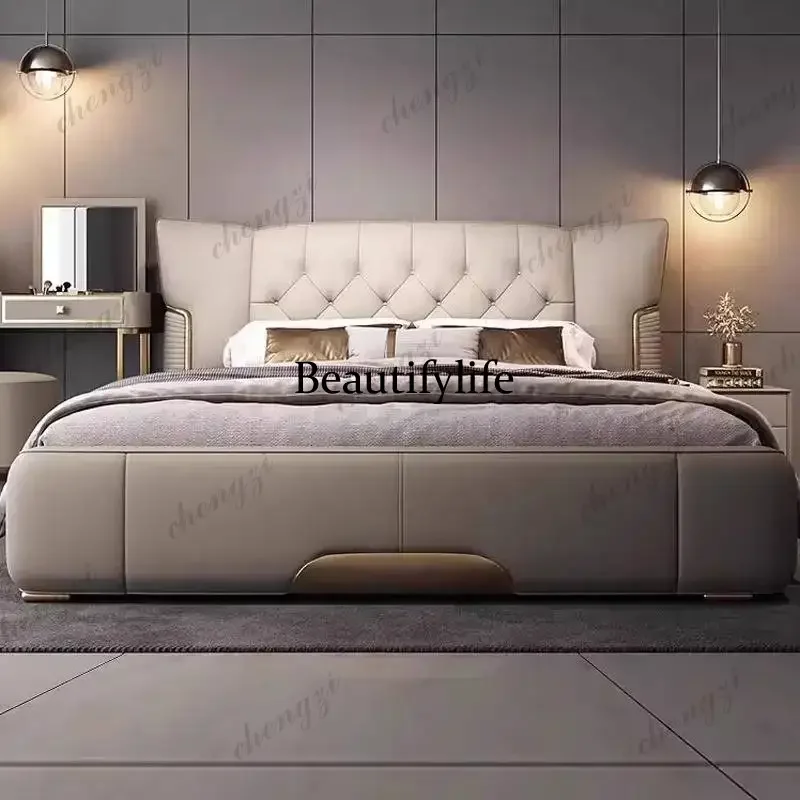 Decoration Luxury Double Bed Storage Minimalist Household Pliable Double Bed Wooden Accessories Cama Twin Furniture For Home