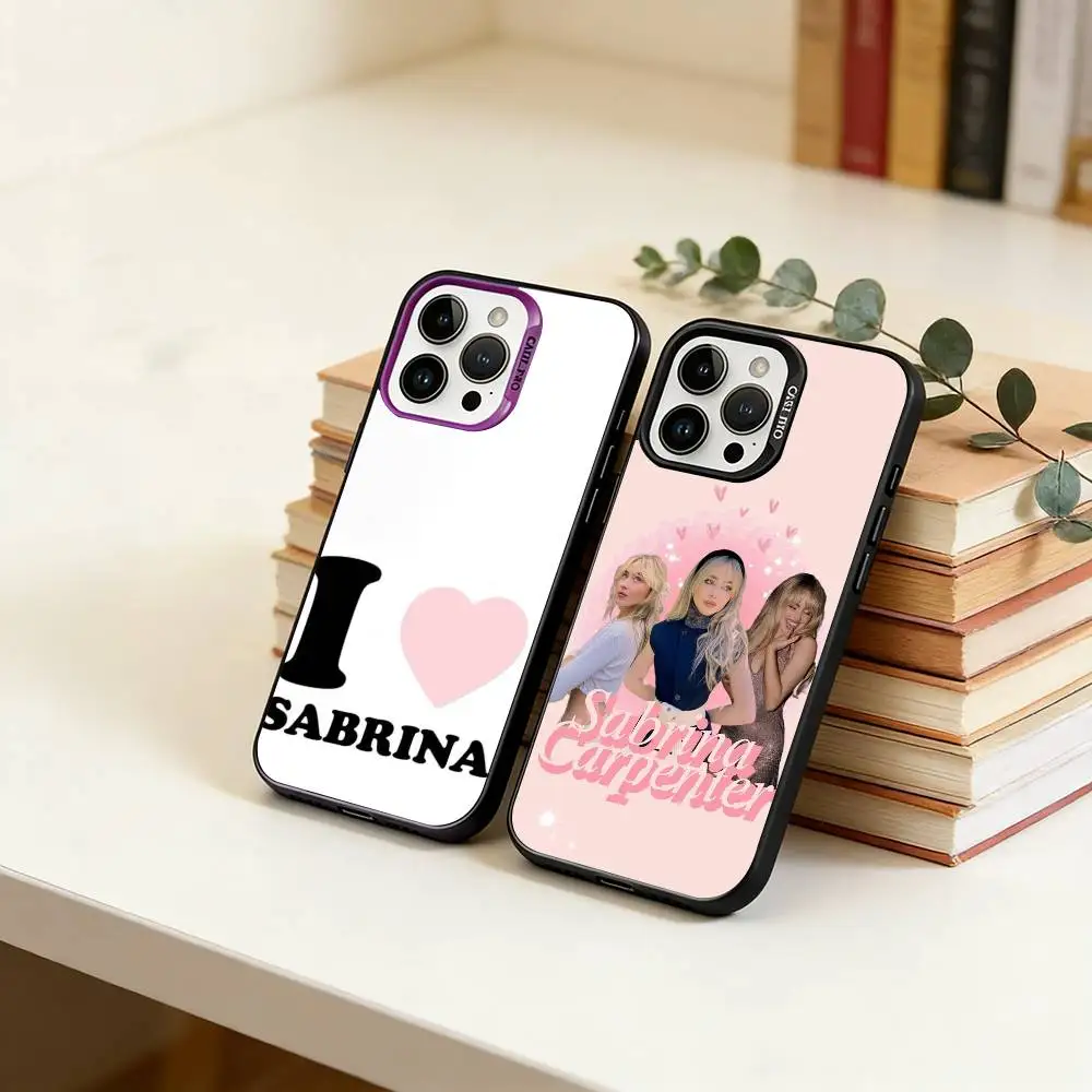 

edgy girl S-Sabrina Carpenter Phone Case For iPhone 17,16,15,14,13,12,11 Plus,Pro Max,XS,Colorful Silver Black Cover