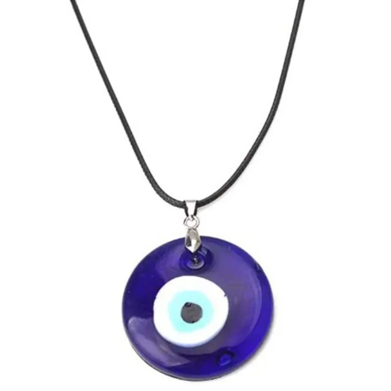 FSUNION Vintage Turkish Blue Evil Eye Pendant Choker Necklace Lucky Clavicle Chain Party Jewelry For Women 2024 Gifts