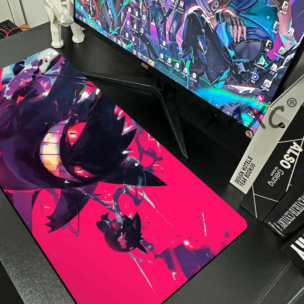 P-Pokemon-Gengar Grande Mousepad Large Gaming Mouse Pad LockEdge Thickened Computer Keyboard Table Desk Mat 1000x500