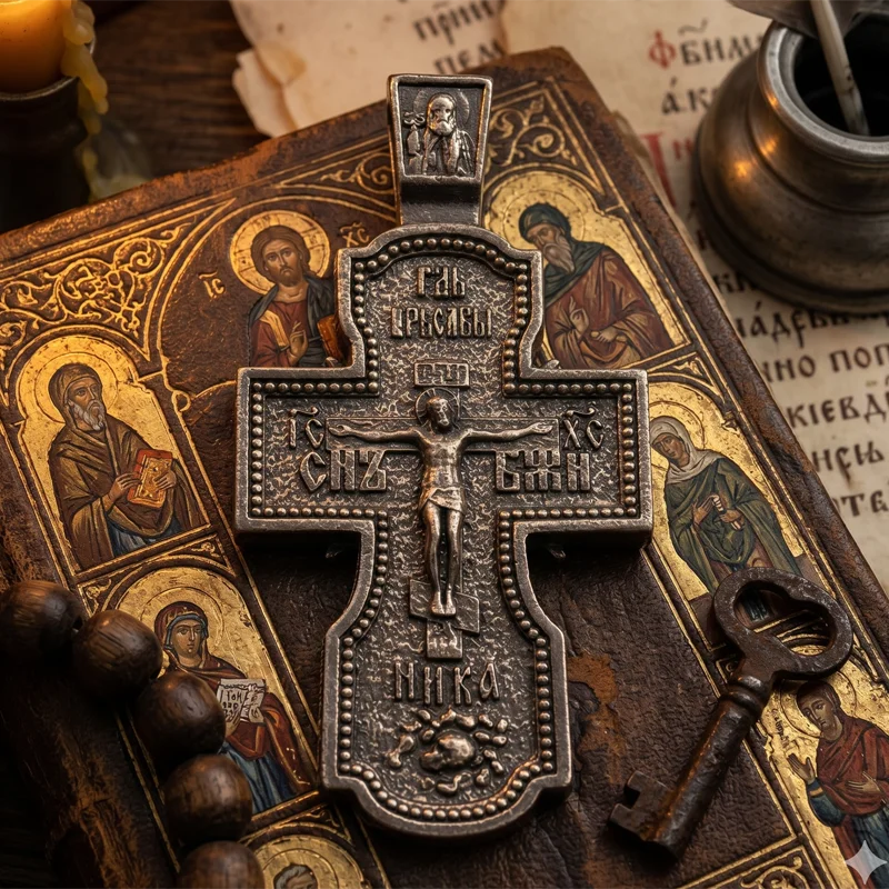 Buy 4 Get 1 Free 48x24mm 17.85g Big cross prayer eastern orthodox christian Mens Present Silver Pendant Prevent Allergy