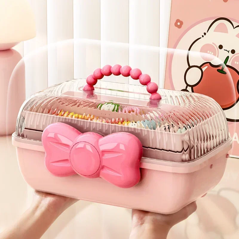 Jewelry Box Children Hair Accessories Girls Headdress Princess Desktop Large Capacity Multifunctional Portable Storage Box