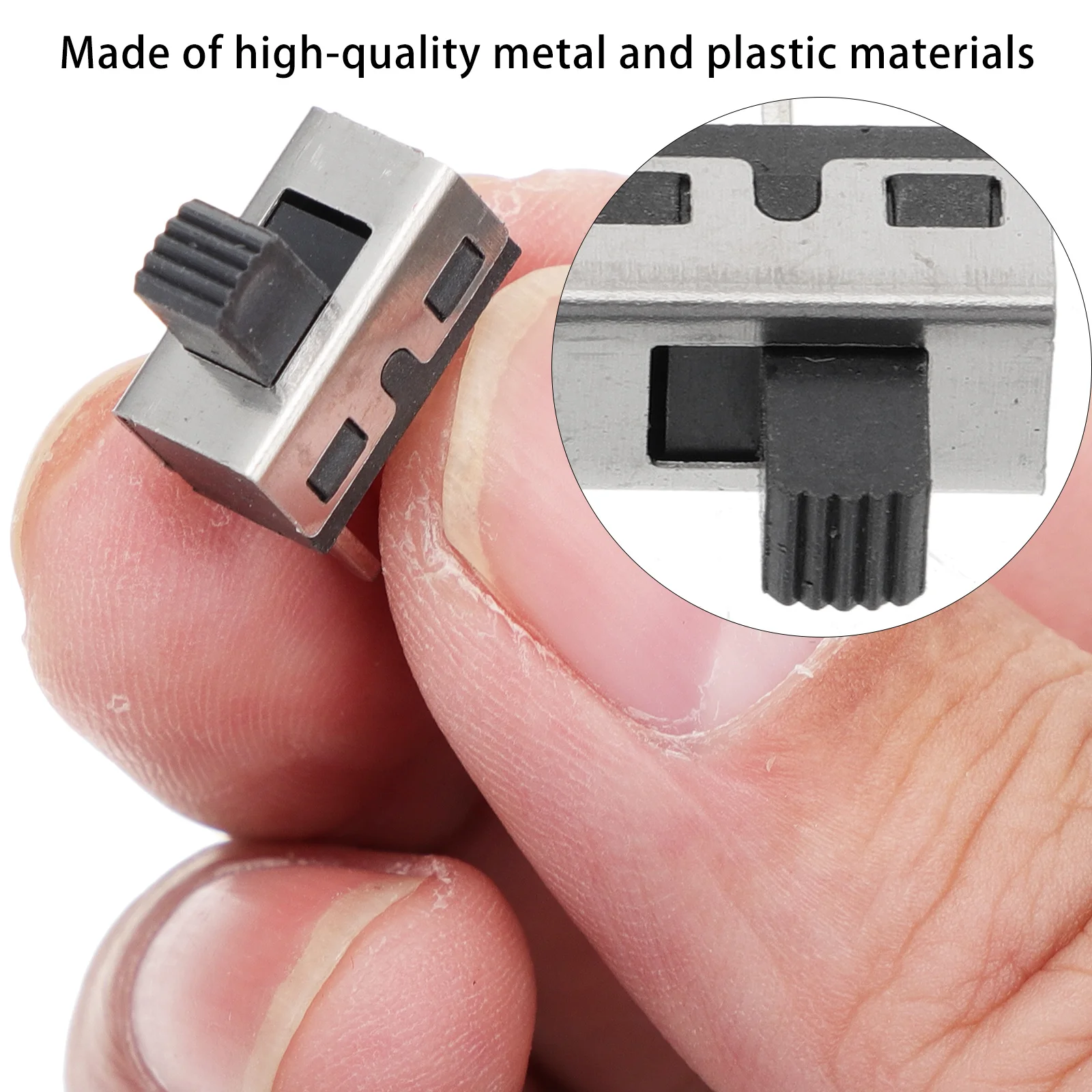 

20Pcs High Knob Toggle Switch 3 Pin 2 Position Metal Slide for Low Audio Video Lighting Applications