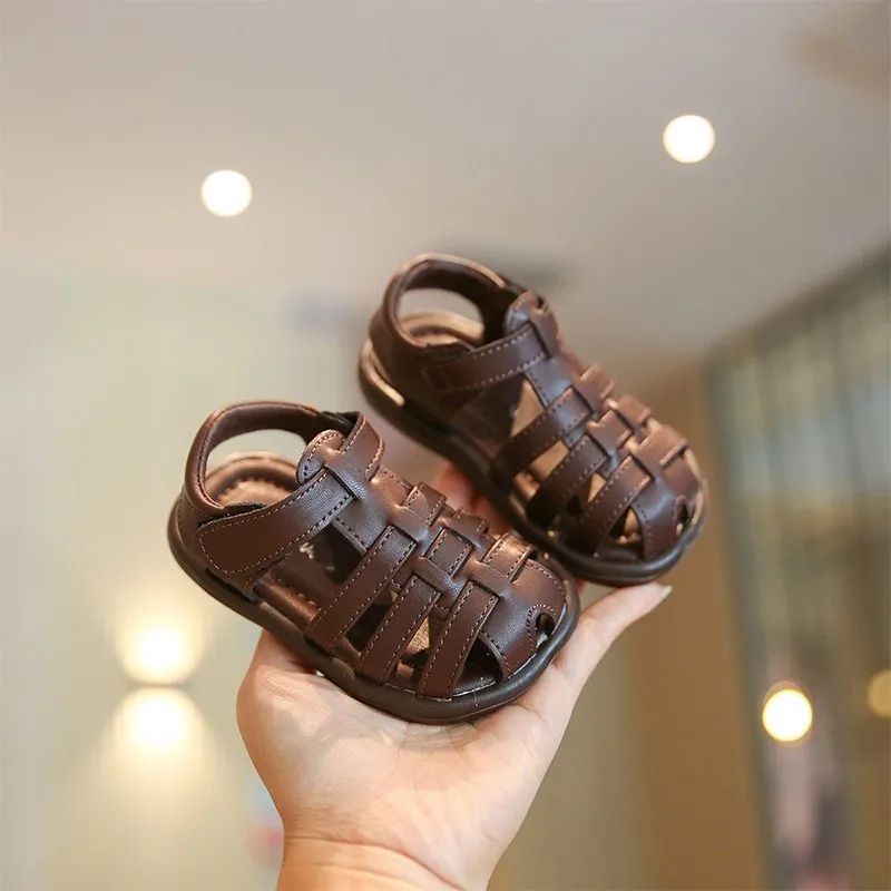 

Toddler Sandals Soild Color Versatile Kids Beach Shoes Soft Bottom 2026 Summer New Baby Walking Shoes Non-slip Comfortable