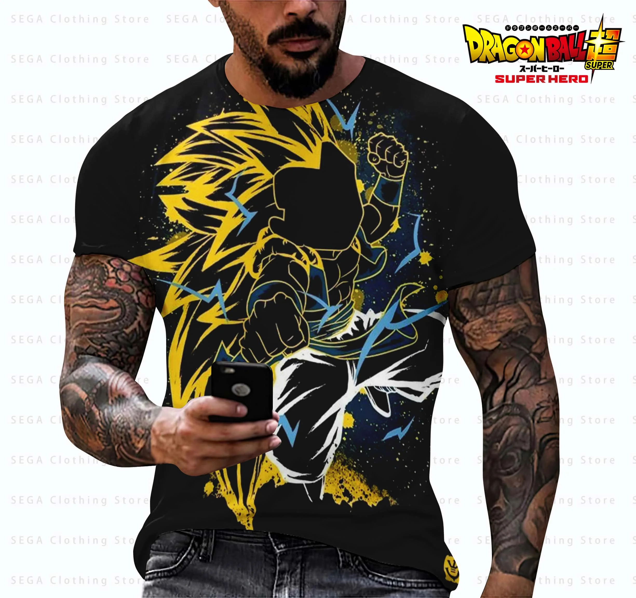 

2025 Summer Kids Dragon Ball Z Boys' T-shirt 3D Adult Goku Print Men's Harajuku Fashion Goku Short Sleeve Casual Harajuku Top