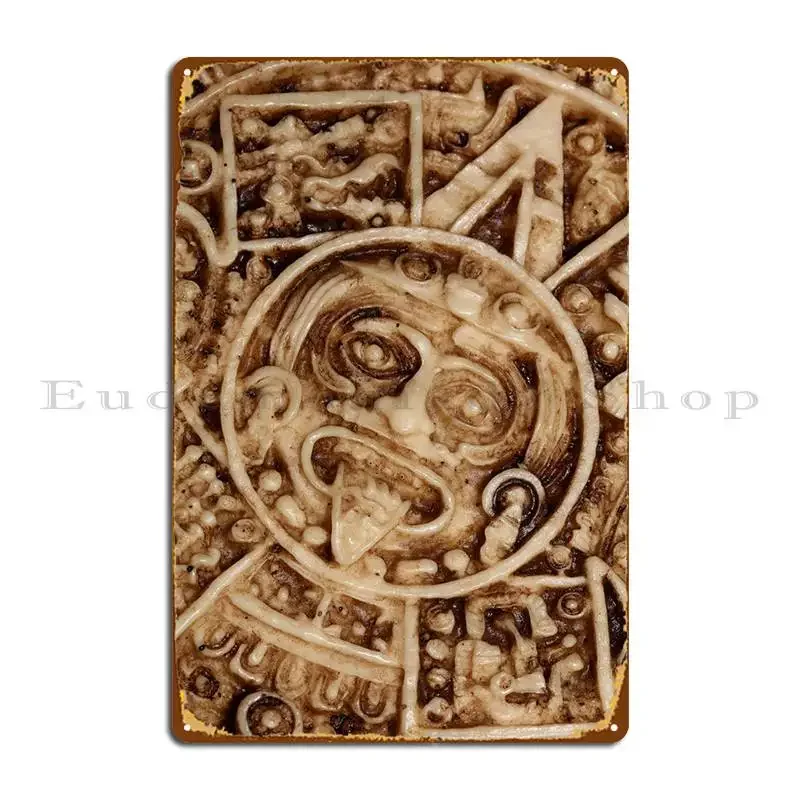 Aztec Sun Stone Close Up Metal Signs Decoration Cinema Club Personalized Cinema Tin Sign Poster