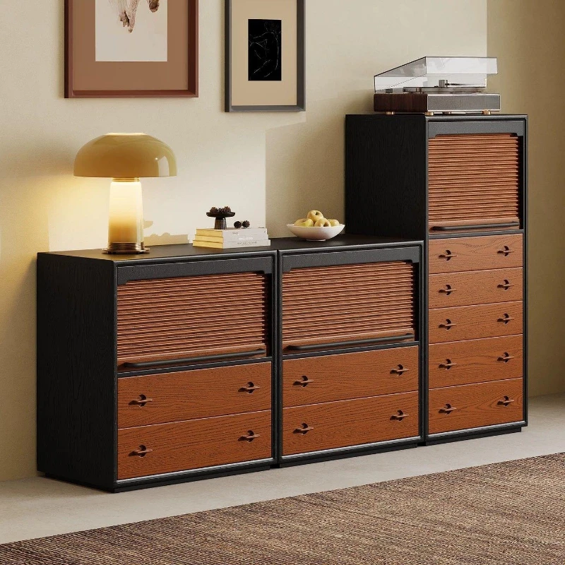 Medieval solid wood floor-to-ceiling chest, master bedroom bedside storage, household living room TV cabinet
