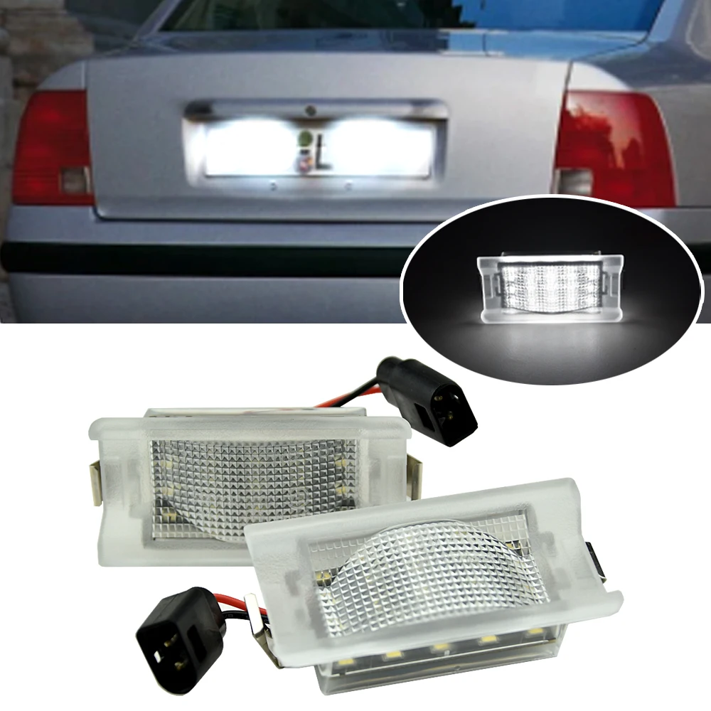 

2Pcs For BMW 5 Series E34 Touring (station-wagon) 1987-1996 White LED License Plate Light Number Plate Lamp